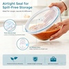 E-far Glass Mixing Bowls with Airtight Lids Set of 3, 4.8,2.9,0.8 Qt Clear Glass Salad Bowls for Cooking Prep Baking Serving, Large Nesting Bowls for Storage Sourdough Proofing, Dishwasher Safe