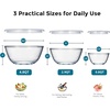 E-far Glass Mixing Bowls with Airtight Lids Set of 3, 4.8,2.9,0.8 Qt Clear Glass Salad Bowls for Cooking Prep Baking Serving, Large Nesting Bowls for Storage Sourdough Proofing, Dishwasher Safe