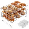 E-far Collapsible Cooling Rack for Cooking and Baking – 15”x10” Stackable Tight-Wire Stainless Steel Cookie Rack for Baking Sheet, Oven, Roasting, Dishwasher Safe & Space Saving, 2-Tier(3)