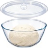 E-far Glass Mixing Bowl with Airtight Lid, 4.8QT Large Clear Glass Bowl for Salad, Sourdough Bread Making, Prep, Serving, Storage, Non-toxic & Leak-proof, Microwave, Dishwasher, Oven & Fridge Safe