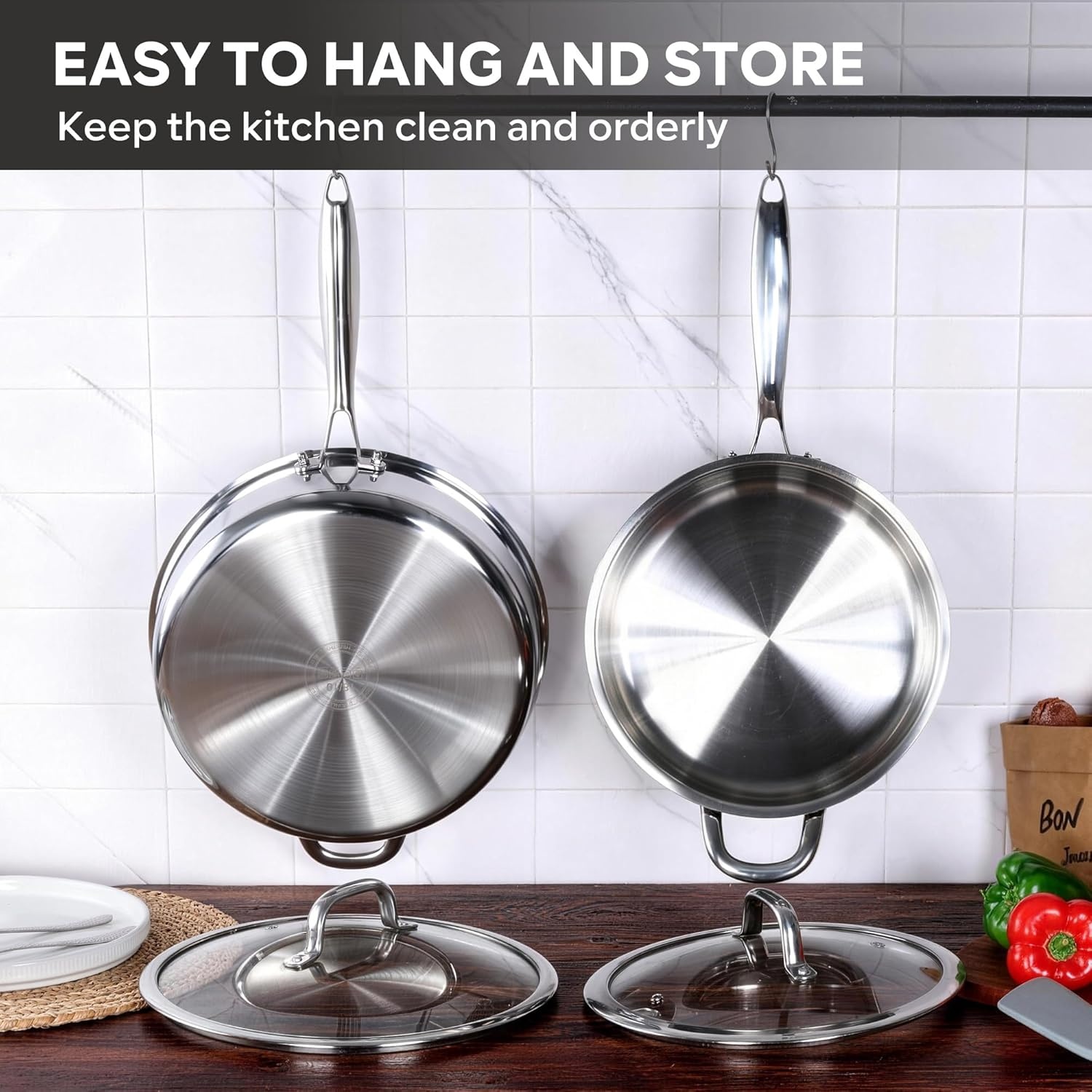 image:imageEfar Saute Pan with Lid 12 Inch 6QT TriPly Stainless Steel Deep Frying Pan Braiser Pan amp Chef Skillet Nontoxic Cooking Pan for Induction Ceramic Gas Stoves Heavy Duty Oven amp Dishwasher Safe12 Inch 5 QT