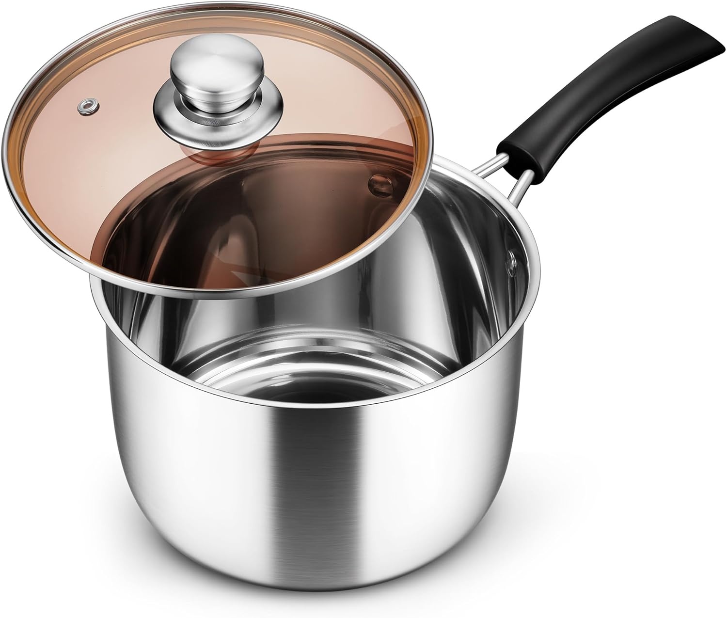 image:imageEfar Stainless Steel Saucepan Set of 3 1 amp 2 amp 3 Quart Sauce Pan with Lid Multipurpose Small Pot for Home Kitchen Restaurant Cooking Dishwasher SafeStainless Steel