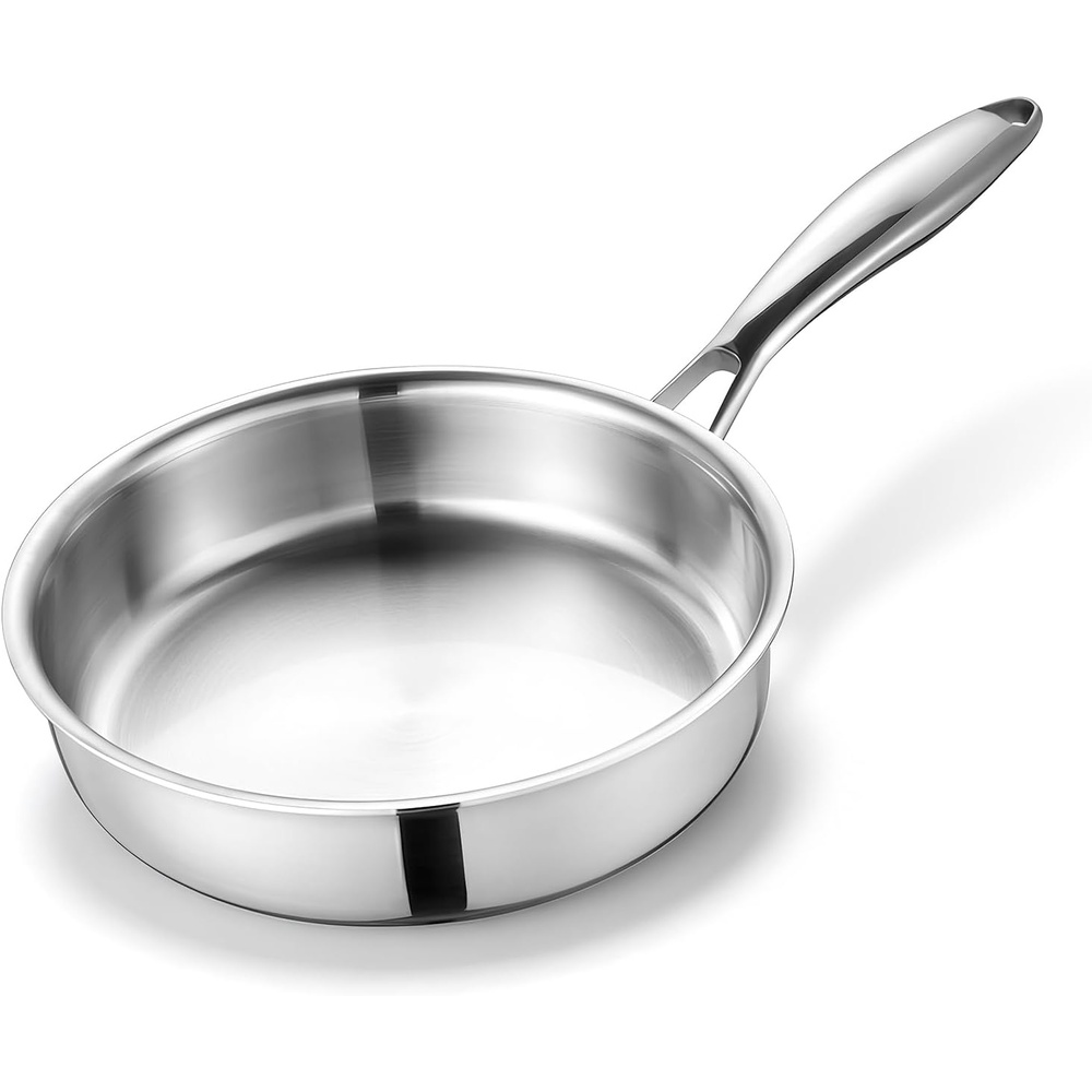 image:imageEfar 8 Inch Frying Pan Small TriPly Stainless Steel Skillet for Cooking Searing Sauting HeavyDuty amp NonToxic Cookware for Kitchen Induction Compatible Oven amp Dishwasher Safe8 Inch