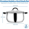 E-far 12 Quart Stock Pot, Stainless Steel Pot with Lid for Cooking Soup Simmering Stew, Tall Induction Pot w/Tri-Ply Thick Base, Large Cooking Pot w/Dual Heat Proof Handles, No-Toxic & Dishwasher Safe(8 Quarts)