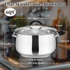 E-far 12 Quart Stock Pot, Stainless Steel Pot with Lid for Cooking Soup Simmering Stew, Tall Induction Pot w/Tri-Ply Thick Base, Large Cooking Pot w/Dual Heat Proof Handles, No-Toxic & Dishwasher Safe(6 Quarts)
