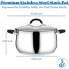 E-far 12 Quart Stock Pot, Stainless Steel Pot with Lid for Cooking Soup Simmering Stew, Tall Induction Pot w/Tri-Ply Thick Base, Large Cooking Pot w/Dual Heat Proof Handles, No-Toxic & Dishwasher Safe(5 Quarts)
