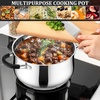 E-far 12 Quart Stock Pot, Stainless Steel Pot with Lid for Cooking Soup Simmering Stew, Tall Induction Pot w/Tri-Ply Thick Base, Large Cooking Pot w/Dual Heat Proof Handles, No-Toxic & Dishwasher Safe(4 Quarts)