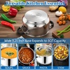 E-far 12 Quart Stock Pot, Stainless Steel Pot with Lid for Cooking Soup Simmering Stew, Tall Induction Pot w/Tri-Ply Thick Base, Large Cooking Pot w/Dual Heat Proof Handles, No-Toxic & Dishwasher Safe(5 Quarts)