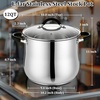 E-far 12 Quart Stock Pot, Stainless Steel Pot with Lid for Cooking Soup Simmering Stew, Tall Induction Pot w/Tri-Ply Thick Base, Large Cooking Pot w/Dual Heat Proof Handles, No-Toxic & Dishwasher Safe(12 Quarts)