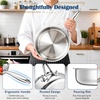 E-far 8 Inch Frying Pan, Small Tri-Ply Stainless Steel Skillet for Cooking Searing Sauting, Heavy-Duty & Non-Toxic Cookware for Kitchen, Induction Compatible, Oven & Dishwasher Safe(12 Inch)