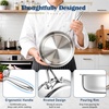 E-far 8 Inch Frying Pan, Small Tri-Ply Stainless Steel Skillet for Cooking Searing Sauting, Heavy-Duty & Non-Toxic Cookware for Kitchen, Induction Compatible, Oven & Dishwasher Safe(8&10 Inch)
