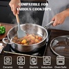 E-far Saute Pan with Lid, 12 Inch 6QT Tri-Ply Stainless Steel Deep Frying Pan, Braiser Pan & Chef Skillet, Non-toxic Cooking Pan for Induction Ceramic Gas Stoves, Heavy Duty, Oven & Dishwasher Safe(12 Inch / 5 QT)