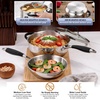 E-far Stainless Steel Cookware Set – Induction Tri-Ply Base Pots and Pans, 10-Piece Non-Toxic Kitchen Cooking Set w/Stay-Cool Handle, Frying Pans, Saucepans, Stockpot with lid, Oven & Dishwasher Safe