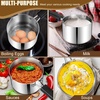 E-far Stainless Steel Saucepan Set of 3, 1 & 2 & 3 Quart Sauce Pan with Lid, Multipurpose Small Pot for Home Kitchen Restaurant Cooking, Dishwasher Safe(Tri-Ply)