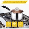 E-far Stainless Steel Saucepan Set of 3, 1 & 2 & 3 Quart Sauce Pan with Lid, Multipurpose Small Pot for Home Kitchen Restaurant Cooking, Dishwasher Safe(Stainless Steel)