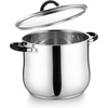 E-far 12 Quart Stock Pot, Stainless Steel Pot with Lid for Cooking Soup Simmering Stew, Tall Induction Pot w/Tri-Ply Thick Base, Large Cooking Pot w/Dual Heat Proof Handles, No-Toxic & Dishwasher Safe(10 Quarts)