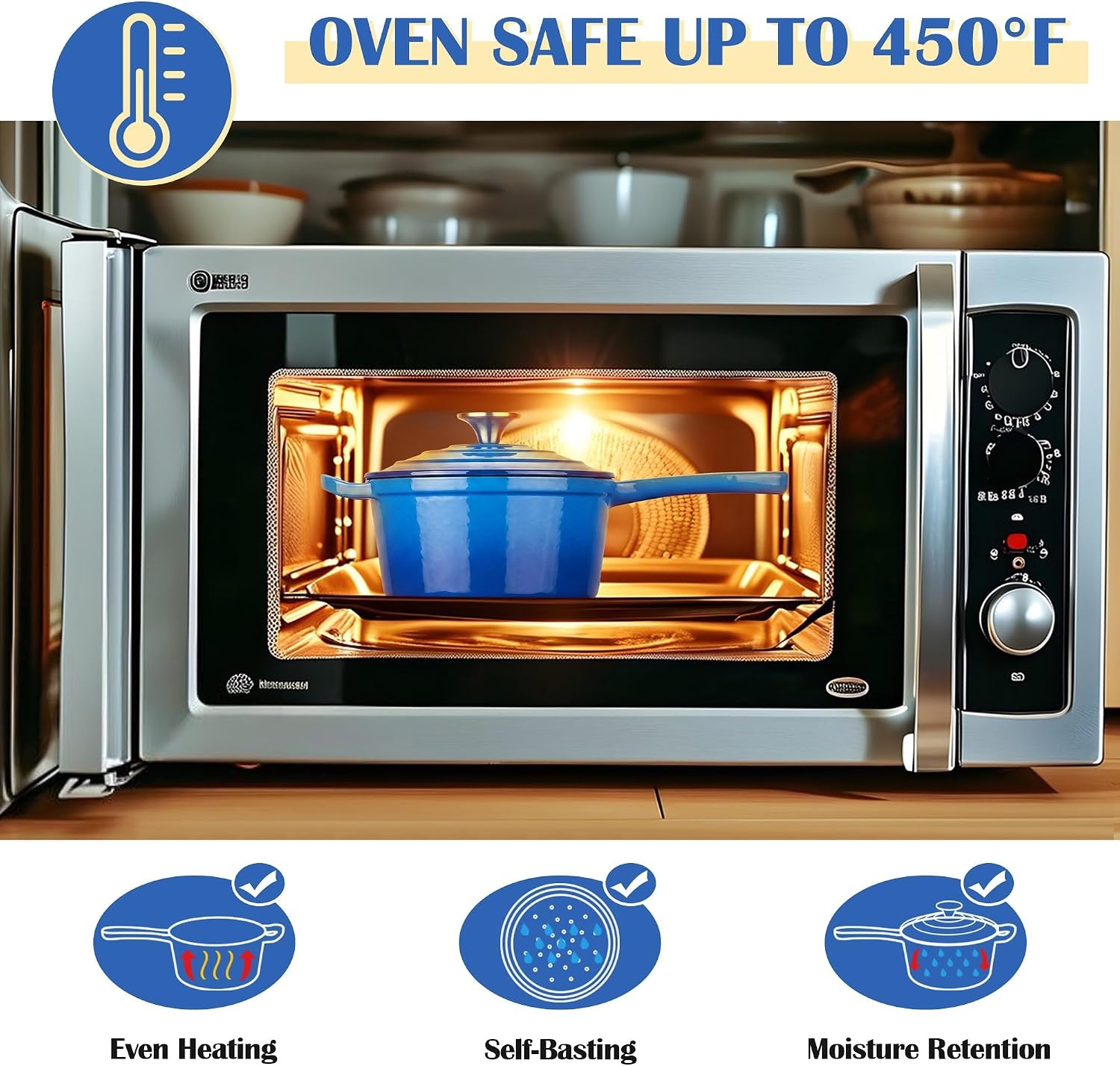 image:imageEfar 1Qt amp 2Qt amp 3Qt Sauce Pan Set with Selfbasting Lids GreenDeep Blue