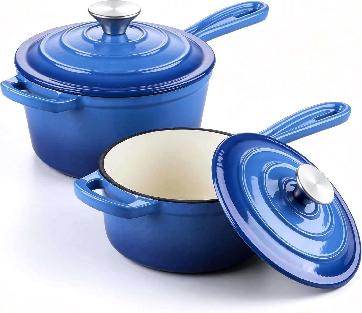 image:imageEfar 1Qt amp 2Qt amp 3Qt Sauce Pan Set with Selfbasting Lids GreenDeep Blue