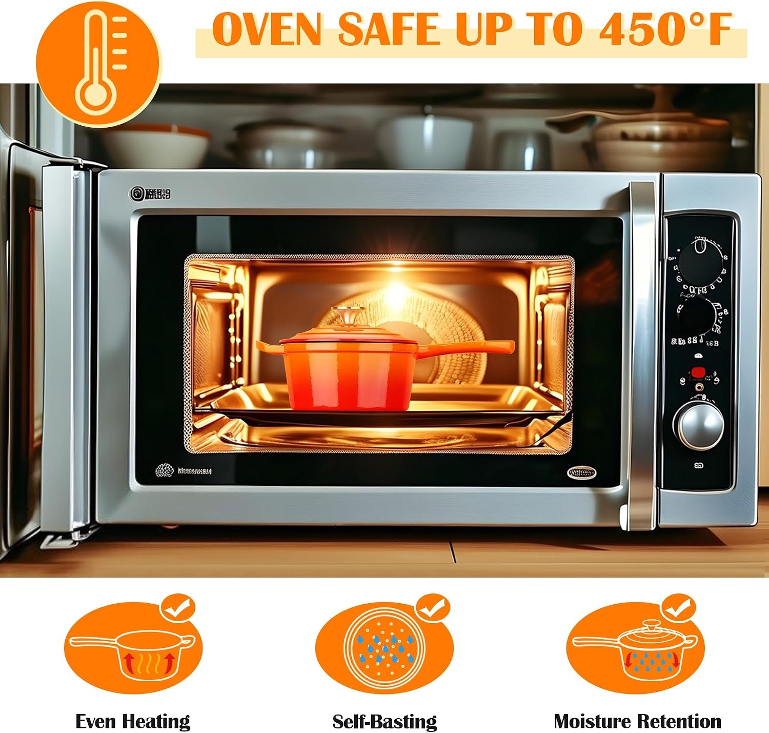 image:imageEfar 1Qt amp 2Qt amp 3Qt Sauce Pan Set with Selfbasting Lids GreenOrange