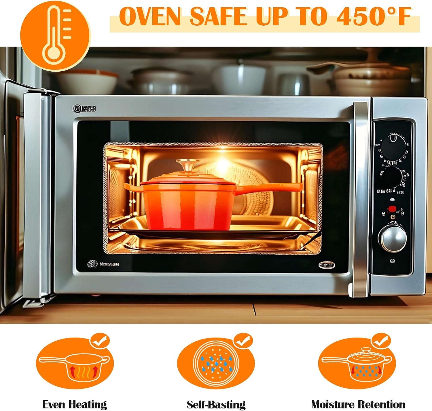 image:imageEfar 1Qt amp 2Qt amp 3Qt Sauce Pan Set with Selfbasting Lids GreenOrange