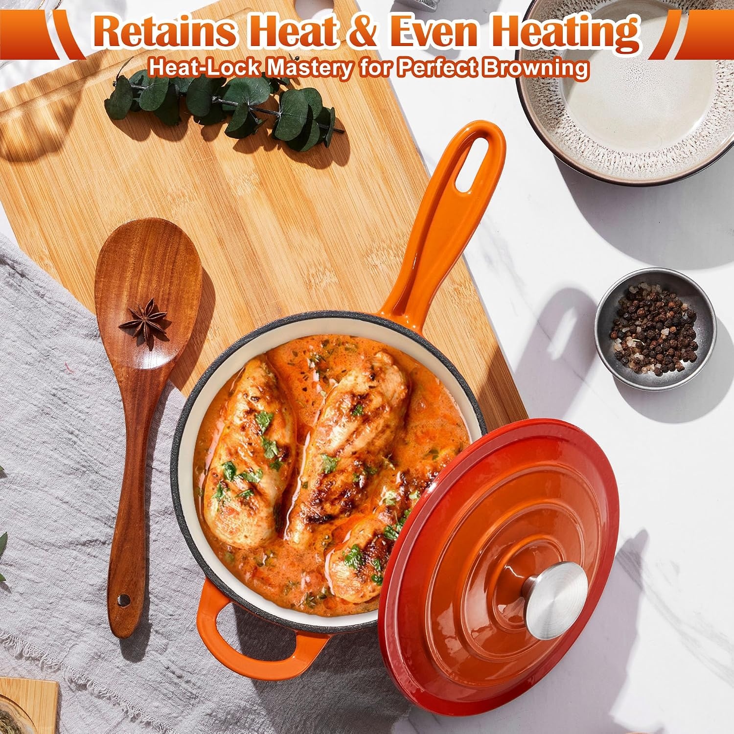 image:imageEfar 1Qt amp 2Qt amp 3Qt Sauce Pan Set with Selfbasting Lids GreenOrange