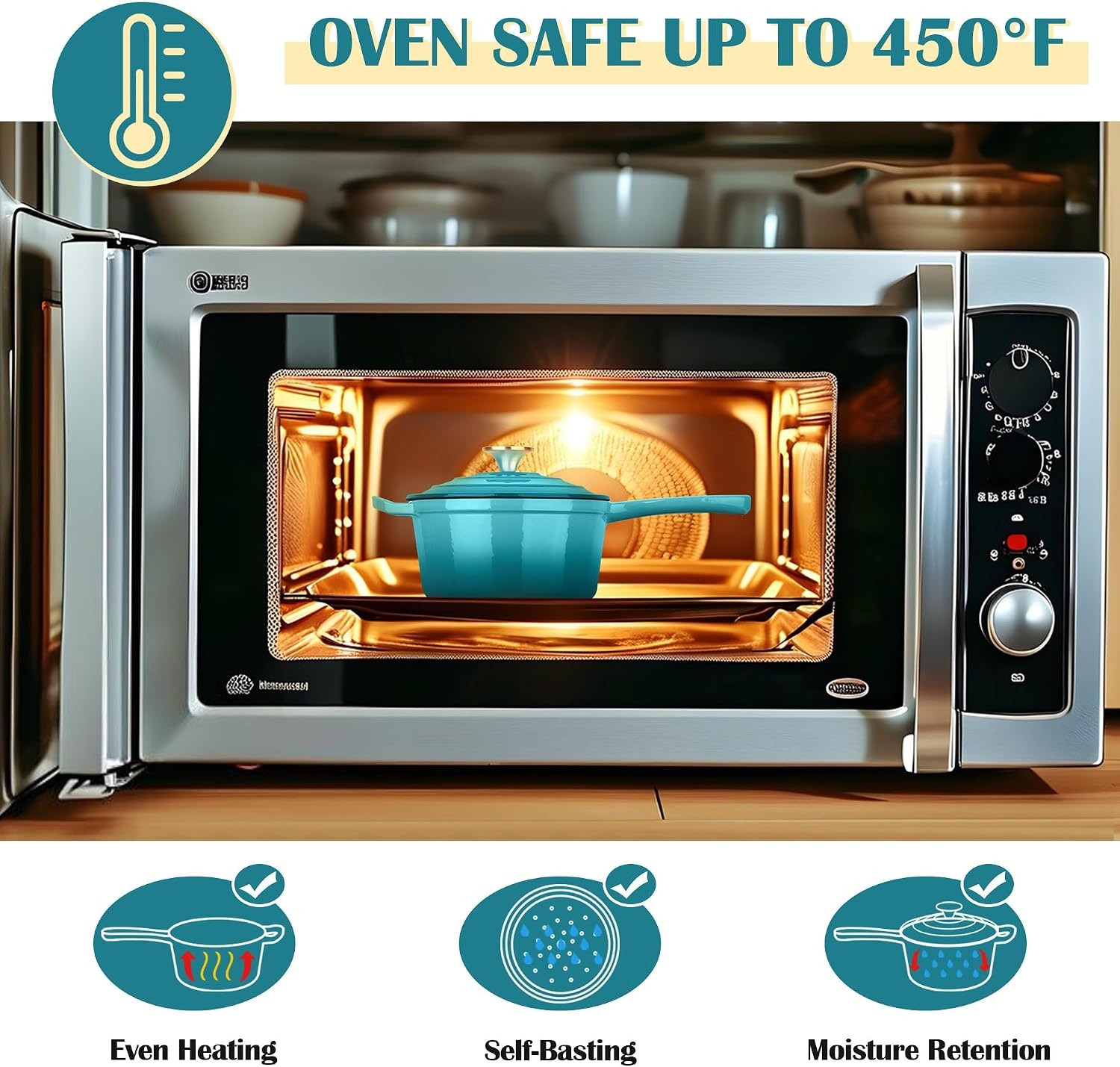image:imageEfar 1Qt amp 2Qt amp 3Qt Sauce Pan Set with Selfbasting Lids GreenPeacock Green