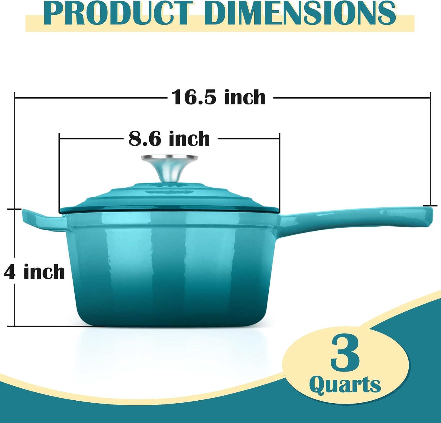 image:imageEfar 1Qt amp 2Qt amp 3Qt Sauce Pan Set with Selfbasting Lids GreenPeacock Green