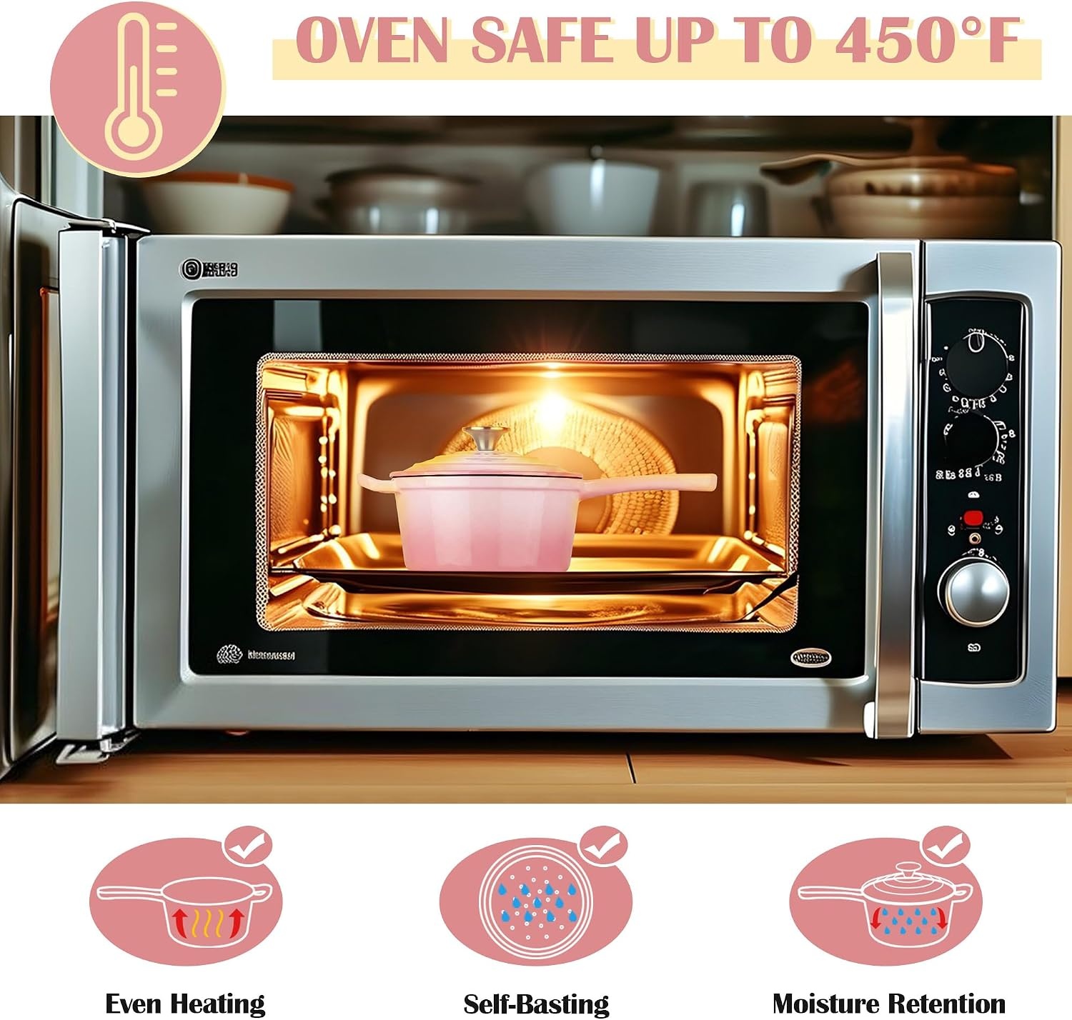 image:imageEfar 1Qt amp 2Qt amp 3Qt Sauce Pan Set with Selfbasting Lids GreenPink