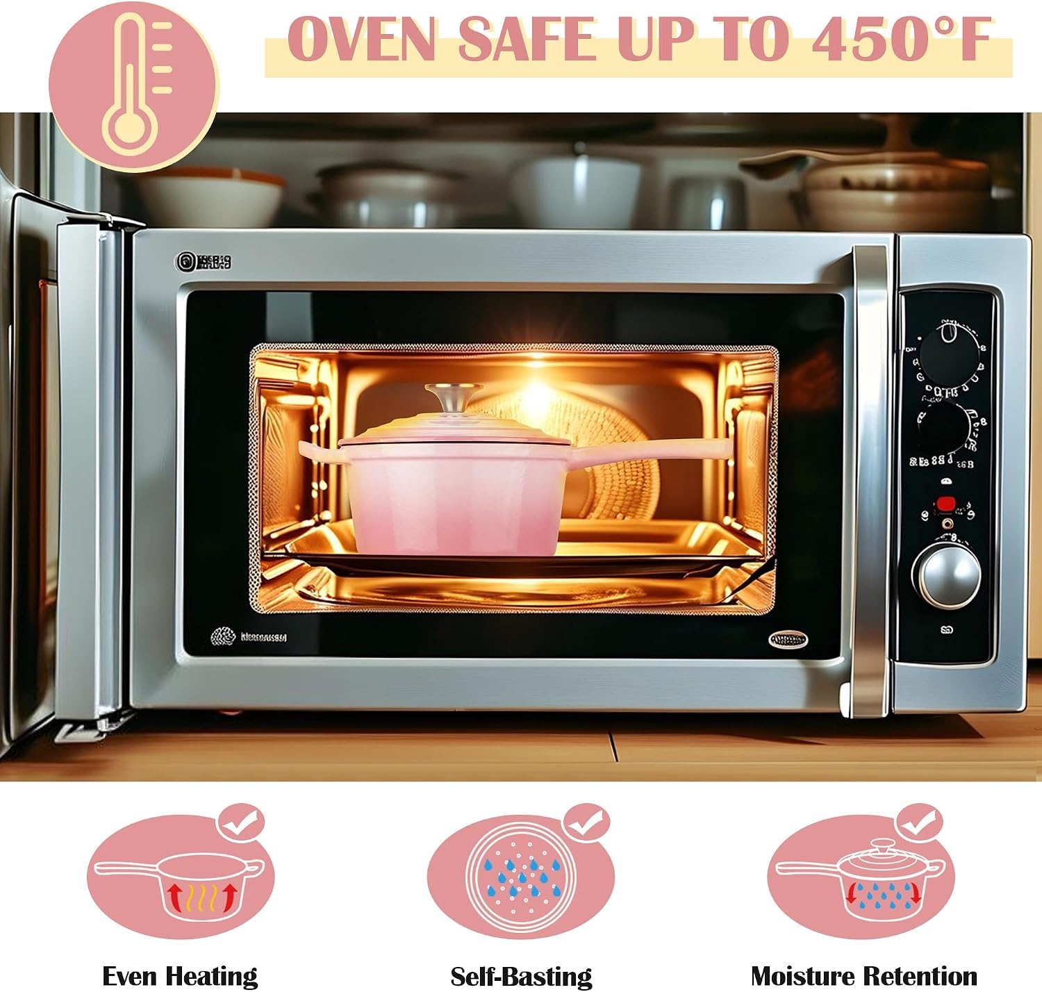 image:imageEfar 1Qt amp 2Qt amp 3Qt Sauce Pan Set with Selfbasting Lids GreenPink
