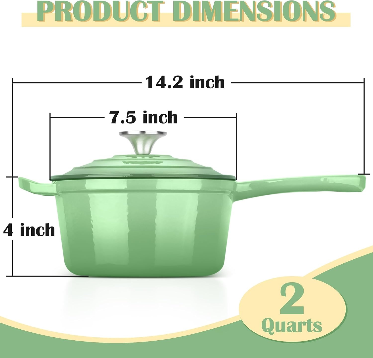 image:imageEfar 1Qt amp 2Qt amp 3Qt Sauce Pan Set with Selfbasting Lids GreenPistachio Green