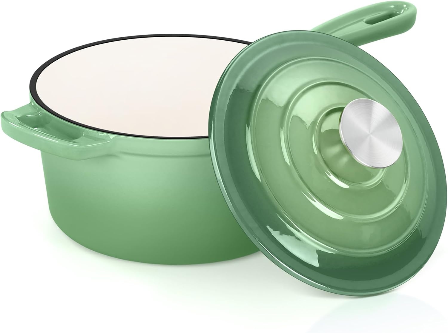 image:imageEfar 1Qt amp 2Qt amp 3Qt Sauce Pan Set with Selfbasting Lids GreenPistachio Green