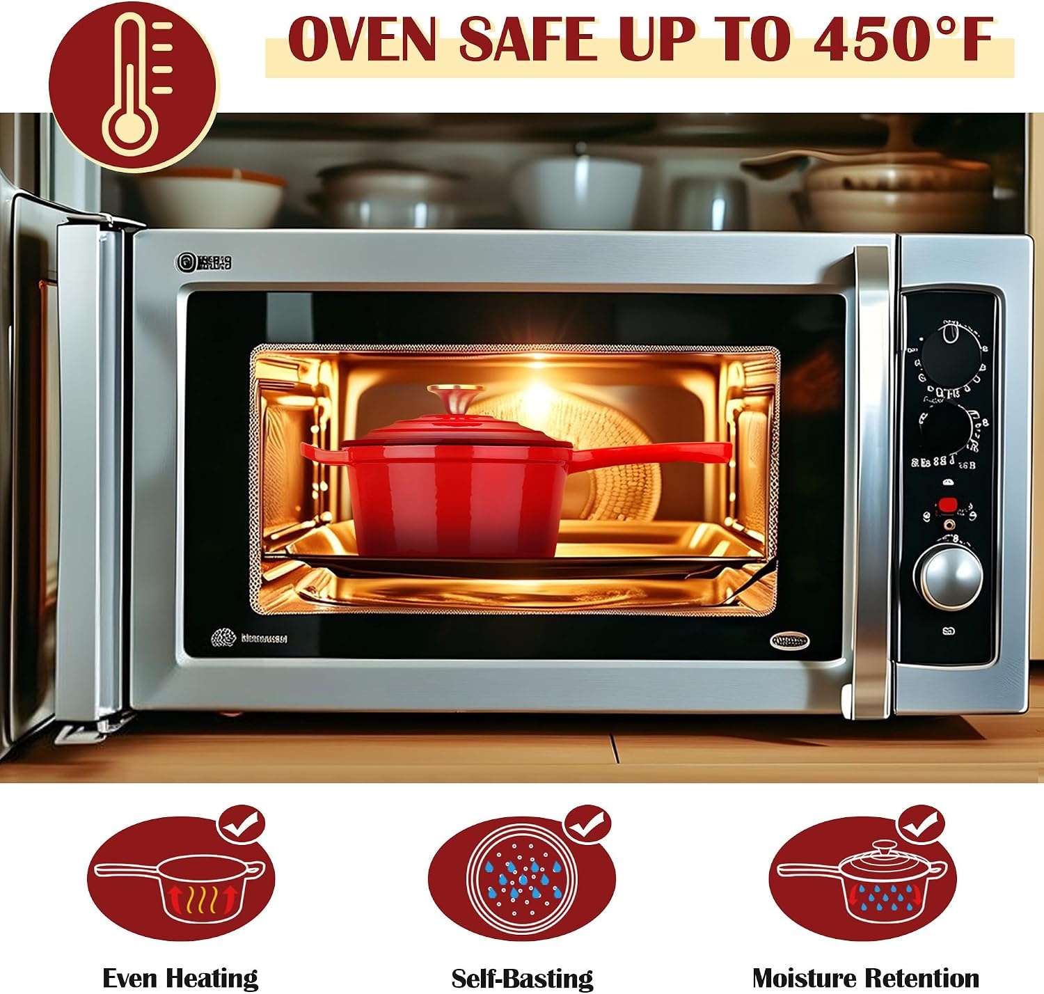 image:imageEfar 1Qt amp 2Qt amp 3Qt Sauce Pan Set with Selfbasting Lids GreenRed