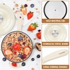 E-far 1Qt & 2Qt & 3Qt Sauce Pan Set with Self-basting Lids, Green(Cream)