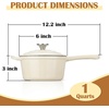 E-far 1Qt & 2Qt & 3Qt Sauce Pan Set with Self-basting Lids, Green(Cream)