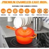 E-far 1Qt & 2Qt & 3Qt Sauce Pan Set with Self-basting Lids, Green(Orange)