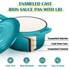 E-far 1Qt & 2Qt & 3Qt Sauce Pan Set with Self-basting Lids, Green(Peacock Green)