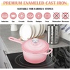 E-far 1Qt & 2Qt & 3Qt Sauce Pan Set with Self-basting Lids, Green(Pink)