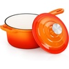 E-far 1Qt & 2Qt & 3Qt Sauce Pan Set with Self-basting Lids, Green(Orange)