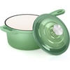 E-far 1Qt & 2Qt & 3Qt Sauce Pan Set with Self-basting Lids, Green(Pistachio Green)