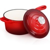 E-far 1Qt & 2Qt & 3Qt Sauce Pan Set with Self-basting Lids, Green(Red)