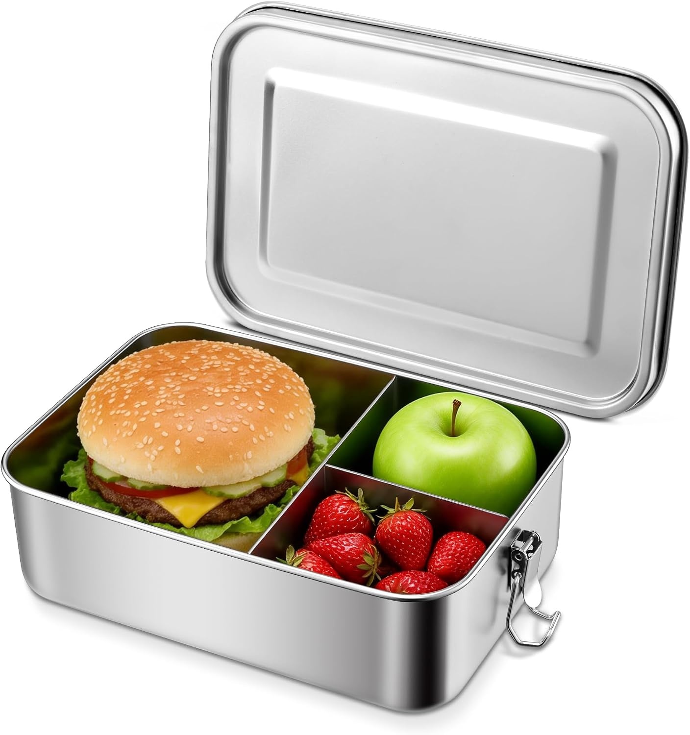 image:imageEfar 2 Pieces Stainless Steel Bento Box Large 2400ml Metal Lunch Box 81oz LeakProof Lunch Food Container with Lids and Divider Reusable Meal Storage for Camping Picnic Travel Work1