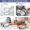 E-far 2 Pieces Stainless Steel Bento Box, Large 2400ml Metal Lunch Box, 81oz Leak-Proof Lunch Food Container with Lids and Divider, Reusable Meal Storage for Camping Picnic Travel Work(4)