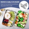 E-far 2 Pieces Stainless Steel Bento Box, Large 2400ml Metal Lunch Box, 81oz Leak-Proof Lunch Food Container with Lids and Divider, Reusable Meal Storage for Camping Picnic Travel Work(4)