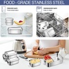 E-far 2 Pieces Stainless Steel Bento Box, Large 2400ml Metal Lunch Box, 81oz Leak-Proof Lunch Food Container with Lids and Divider, Reusable Meal Storage for Camping Picnic Travel Work(2)