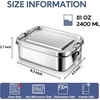 E-far 2 Pieces Stainless Steel Bento Box, Large 2400ml Metal Lunch Box, 81oz Leak-Proof Lunch Food Container with Lids and Divider, Reusable Meal Storage for Camping Picnic Travel Work(2)