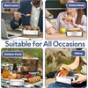 E-far 4 Pieces Stainless Steel Bento Box, 550/850/1400/2400ml Metal Lunch Box Kids & Adults, Leak-Proof Lunch Food Container with Lids and Divider, Reusable Meal Storage for Camping Picnic Travel Work