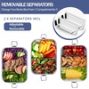 E-far 4 Pieces Stainless Steel Bento Box, 550/850/1400/2400ml Metal Lunch Box Kids & Adults, Leak-Proof Lunch Food Container with Lids and Divider, Reusable Meal Storage for Camping Picnic Travel Work