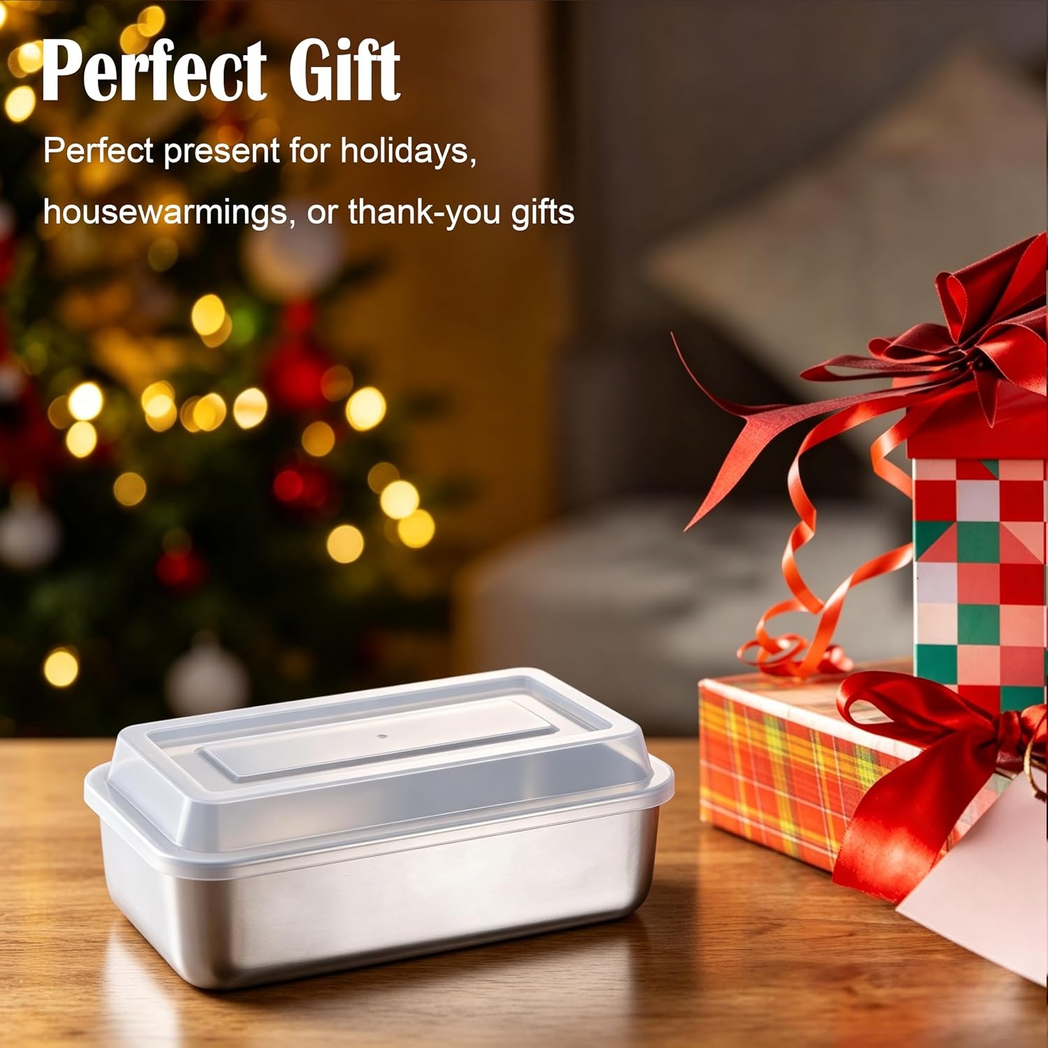 image:imageEfar Loaf Pan with Lids 9 x 5 Inch Stainless Steel Bread Pans for Homemade Bread Rectangle Baking Tins for Sourdough Meatloaf Banana Cake Nontoxic amp Dishwasher Safe Set of 2Set of 1