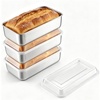 E-far Loaf Pan with Lids, 9 x 5 Inch Stainless Steel Bread Pans for Homemade Bread, Rectangle Baking Tins for Sourdough, Meatloaf, Banana Cake, Nontoxic & Dishwasher Safe – Set of 2(Set of 3)