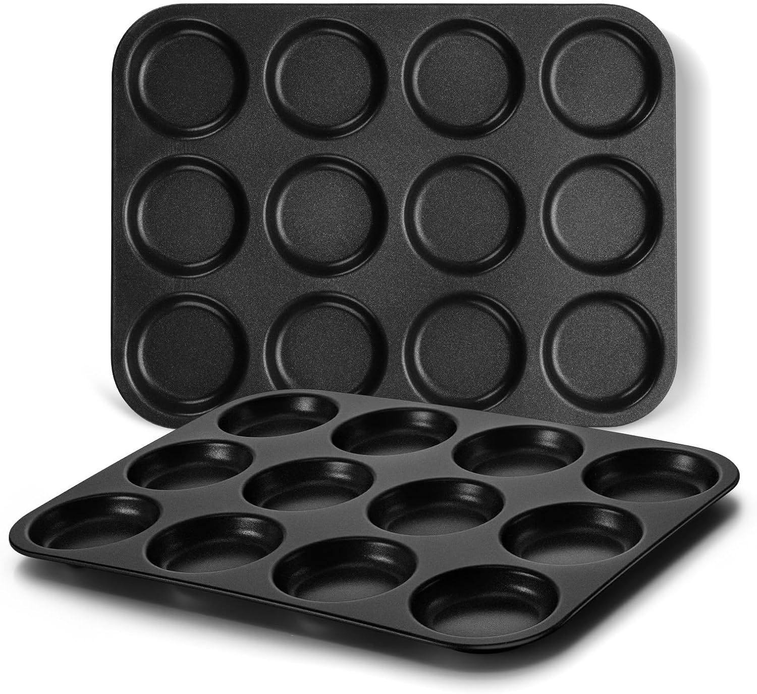 image:imageEfar 12Cavity Muffin Top Pan 3 Inch Nonstick Shallow Cupcake Pan for Yorkshire Pudding Eggs Whoopie Pie Cornbread Easy Release amp Clean Standard SizeNonstick